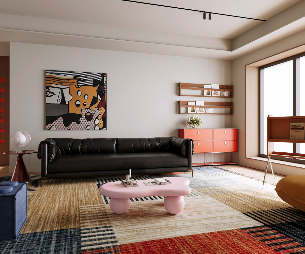 Cloud Shaped Coffee Table with 3 Ball Legs for Living Room - Sonkuki