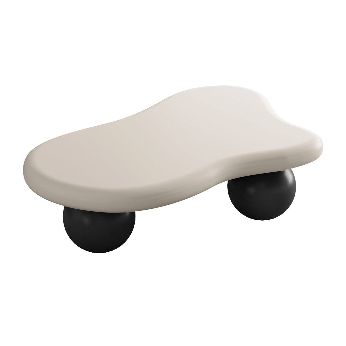 Cloud Shaped Coffee Table with 3 Ball Legs for Living Room - Sonkuki
