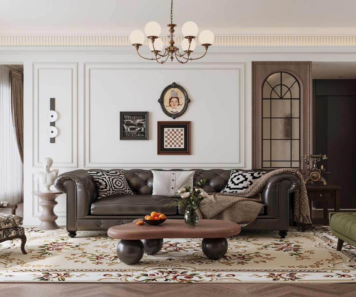 Cloud Shaped Coffee Table with 3 Ball Legs for Living Room - Sonkuki
