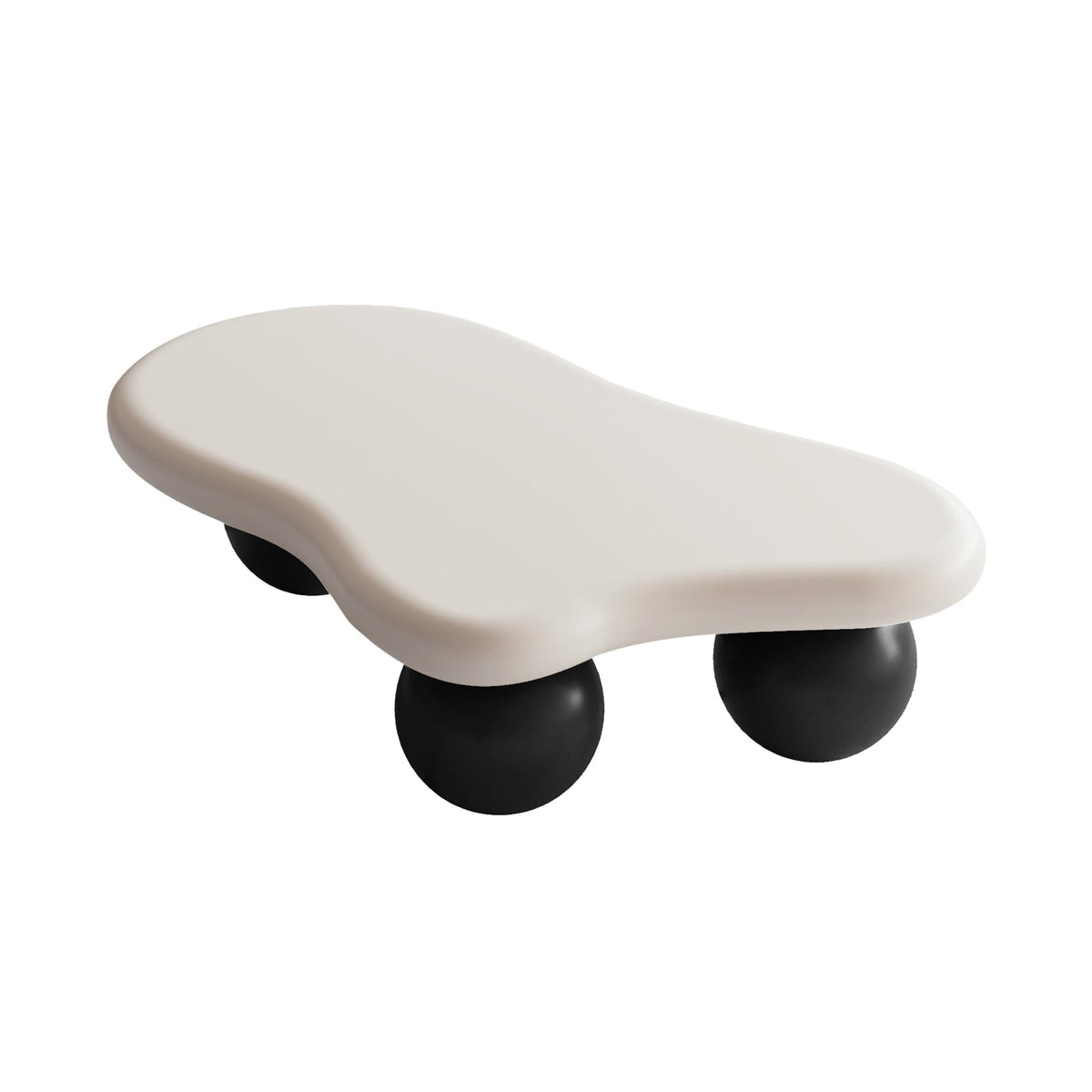 Cloud Shaped Coffee Table with 3 Ball Legs for Living Room - Sonkuki