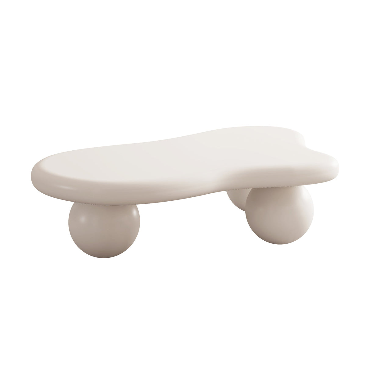 Cloud Shaped Coffee Table with 3 Ball Legs for Living Room - Sonkuki