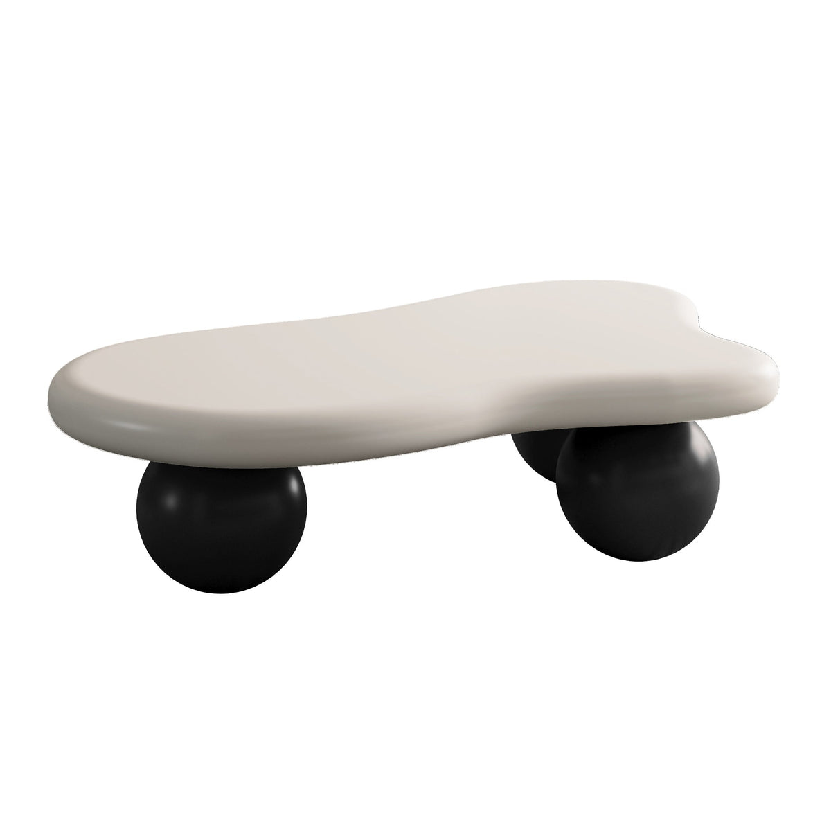 Cloud Shaped Coffee Table with 3 Ball Legs for Living Room - Sonkuki