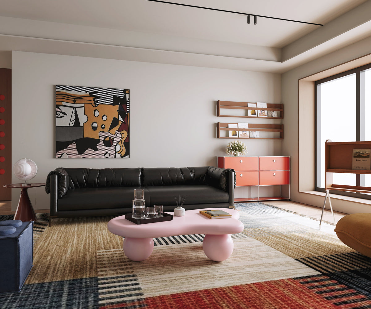 Cloud Shaped Coffee Table with 3 Ball Legs for Living Room - Sonkuki