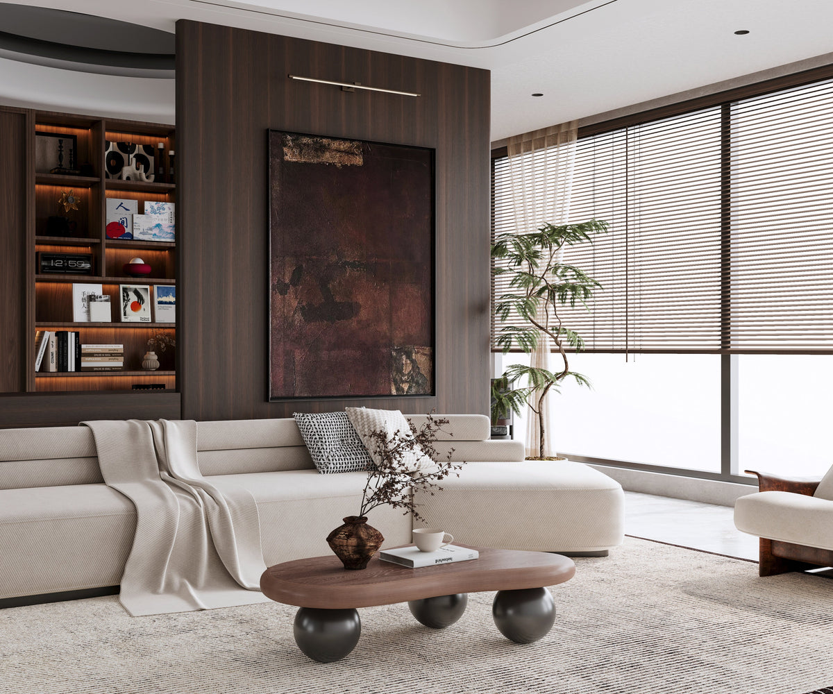 Cloud Shaped Coffee Table with 3 Ball Legs for Living Room - Sonkuki
