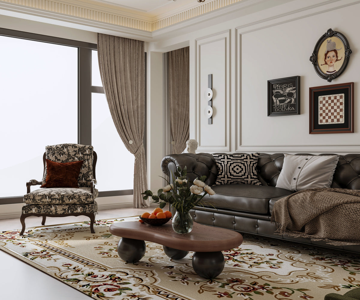 Cloud Shaped Coffee Table with 3 Ball Legs for Living Room - Sonkuki