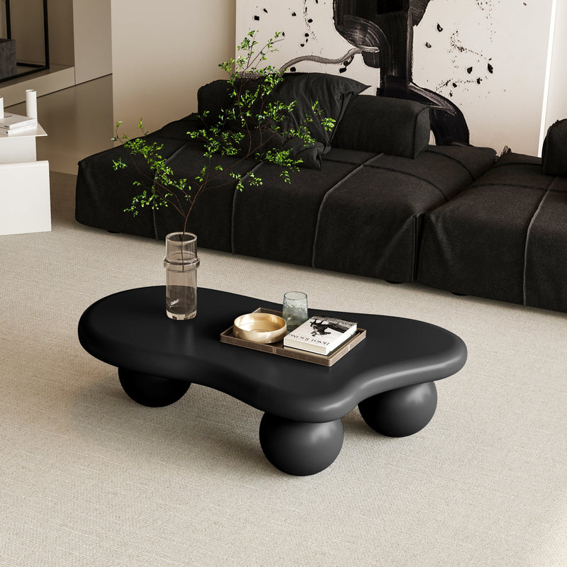 Cloud Shaped Coffee Table with 3 Ball Legs for Living Room - Sonkuki