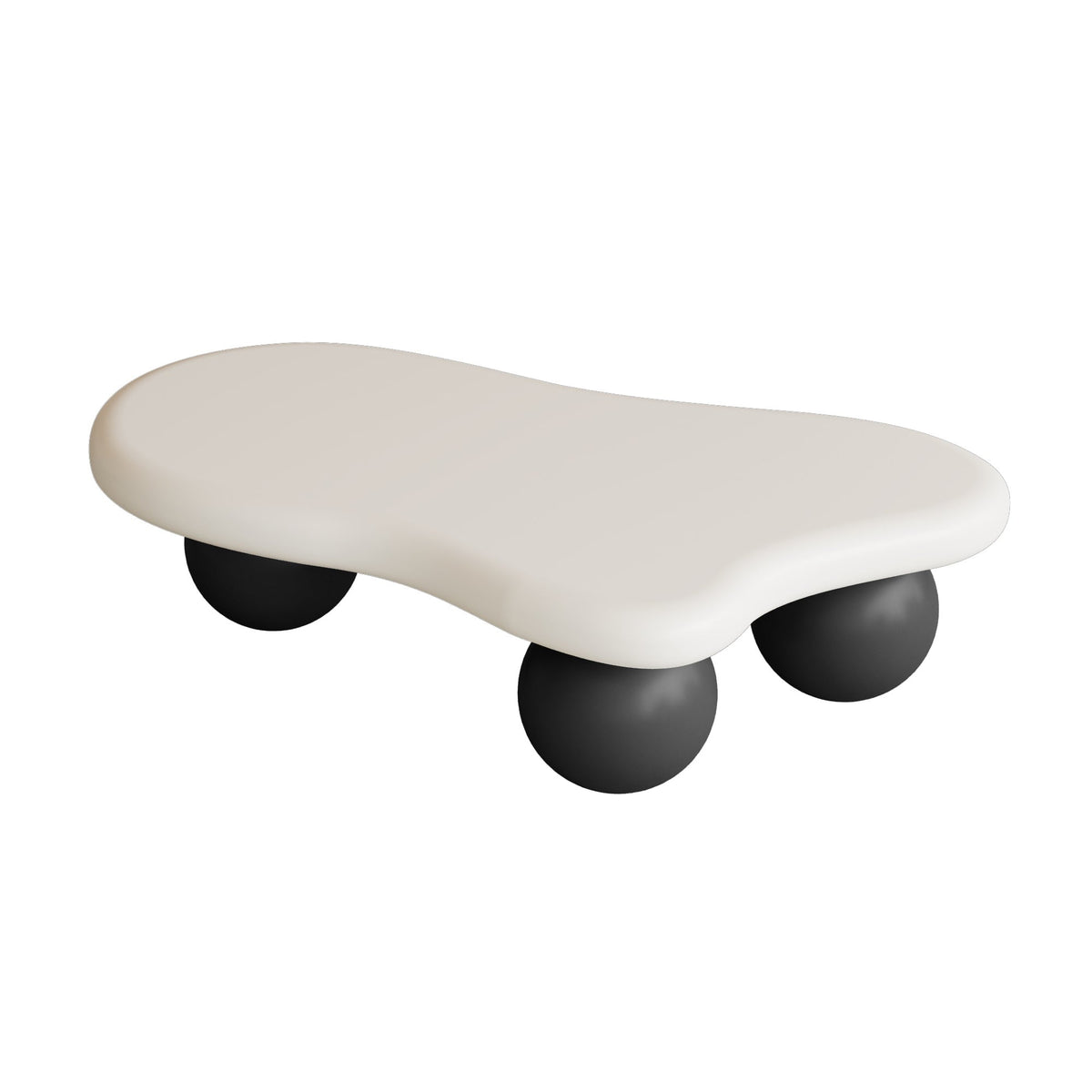 Cloud Shaped Coffee Table with 3 Ball Legs for Living Room - Sonkuki