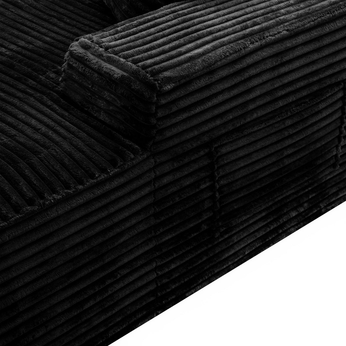 Compressible U-Shaped Sectional Sofa Set,Minimalist Style Modular Sectional Sofa, Corduroy Fabric Cloud Couch for Living Room - Sonkuki