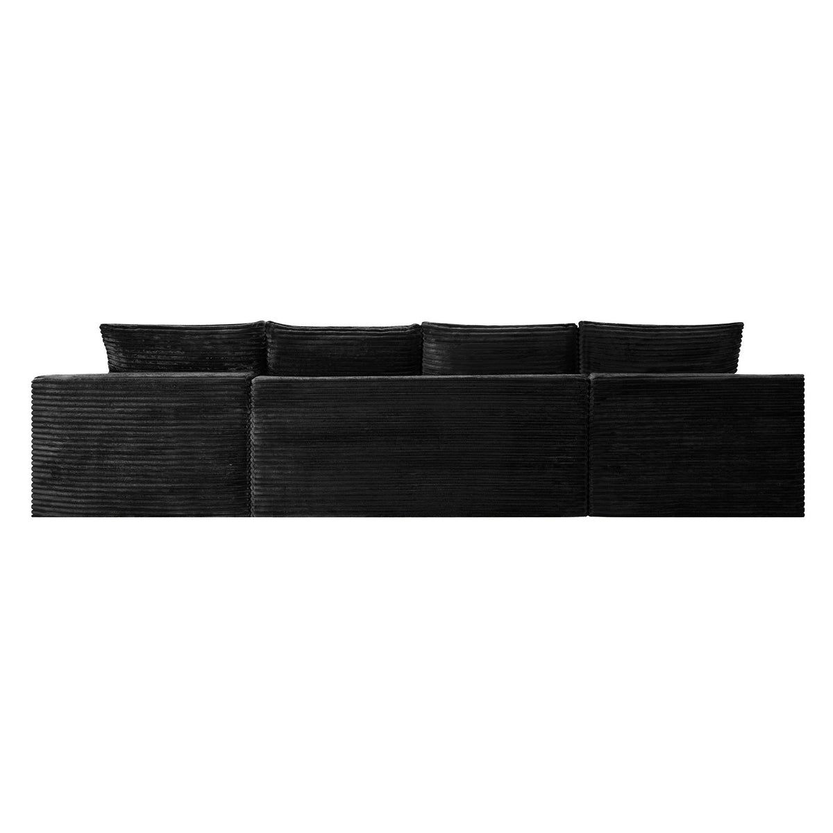 Compressible U-Shaped Sectional Sofa Set,Minimalist Style Modular Sectional Sofa, Corduroy Fabric Cloud Couch for Living Room - Sonkuki