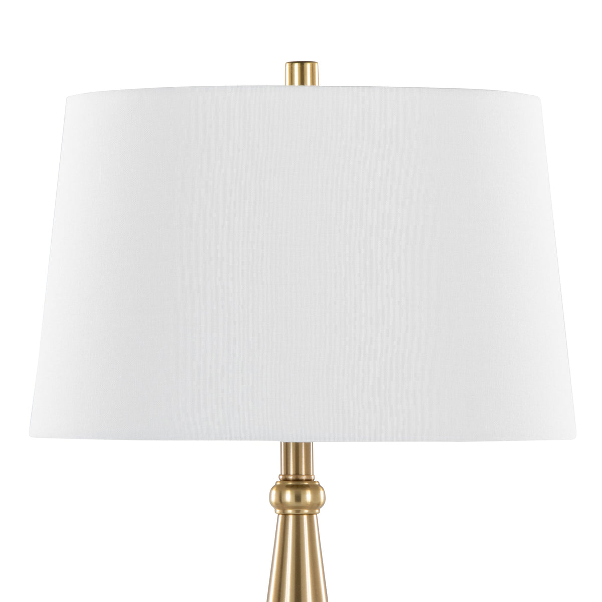 Cone 30" Contemporary Metal Table Lamp in Gold and White Linen by LumiSource - Set of 2 - Sonkuki