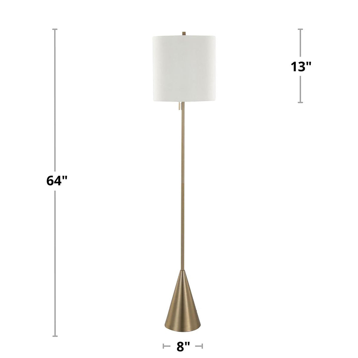 Cone 64" Contemporary Metal Floor Lamp - Sonkuki
