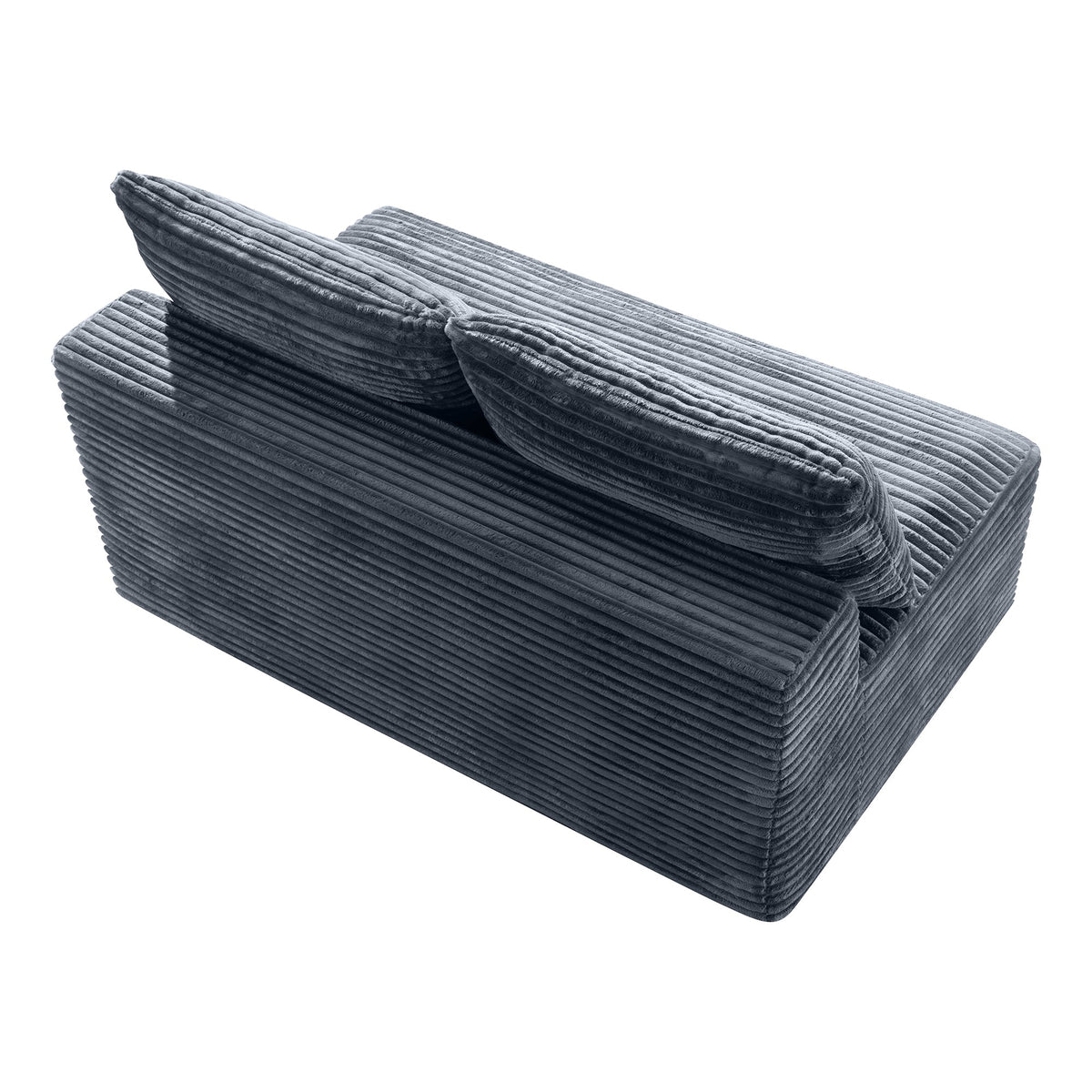 Corduroy Ground-Hugging Compressed Loveseat, Armless No-Legs 2-Seater Sofa for Living Room Small Apartment - Sonkuki