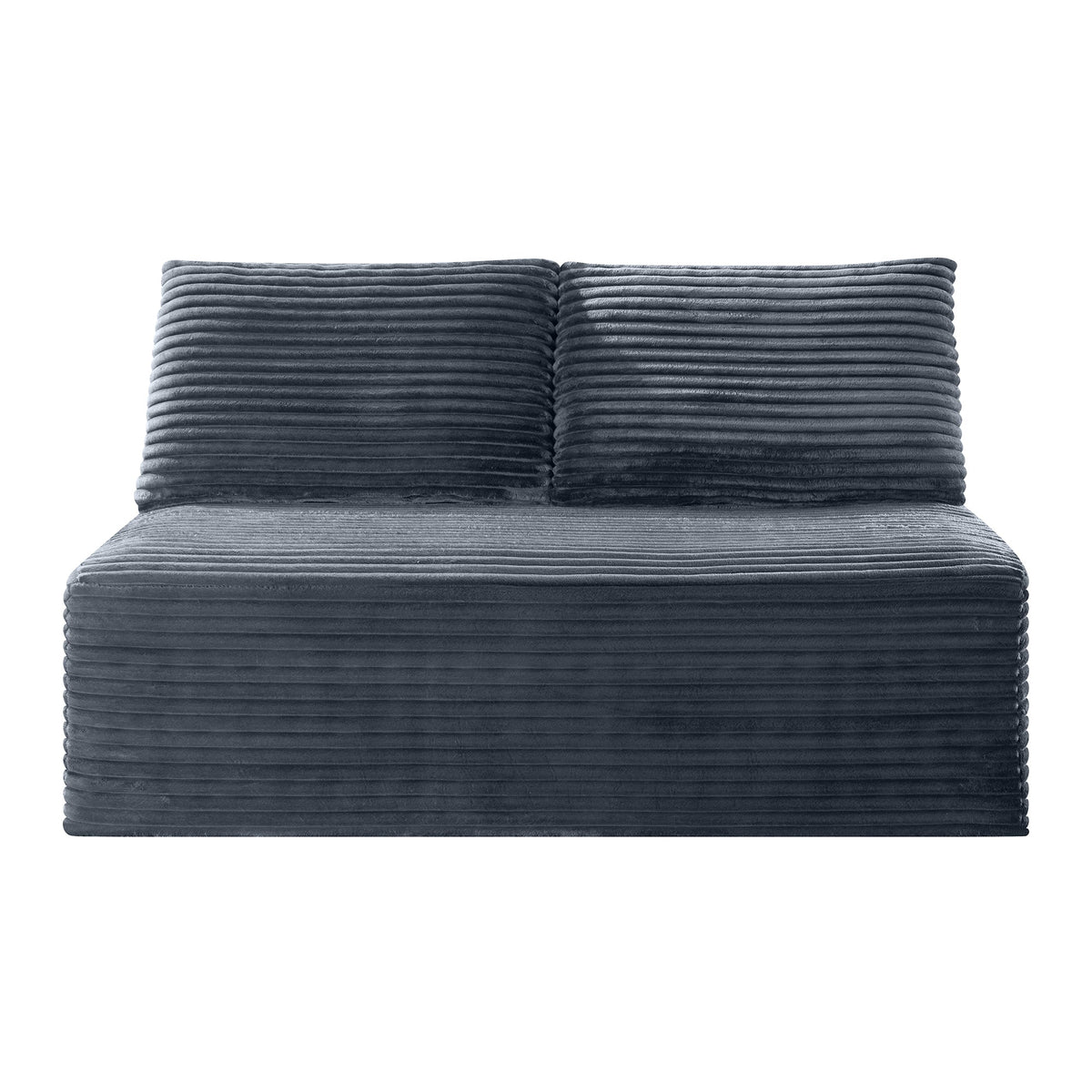 Corduroy Ground-Hugging Compressed Loveseat, Armless No-Legs 2-Seater Sofa for Living Room Small Apartment - Sonkuki