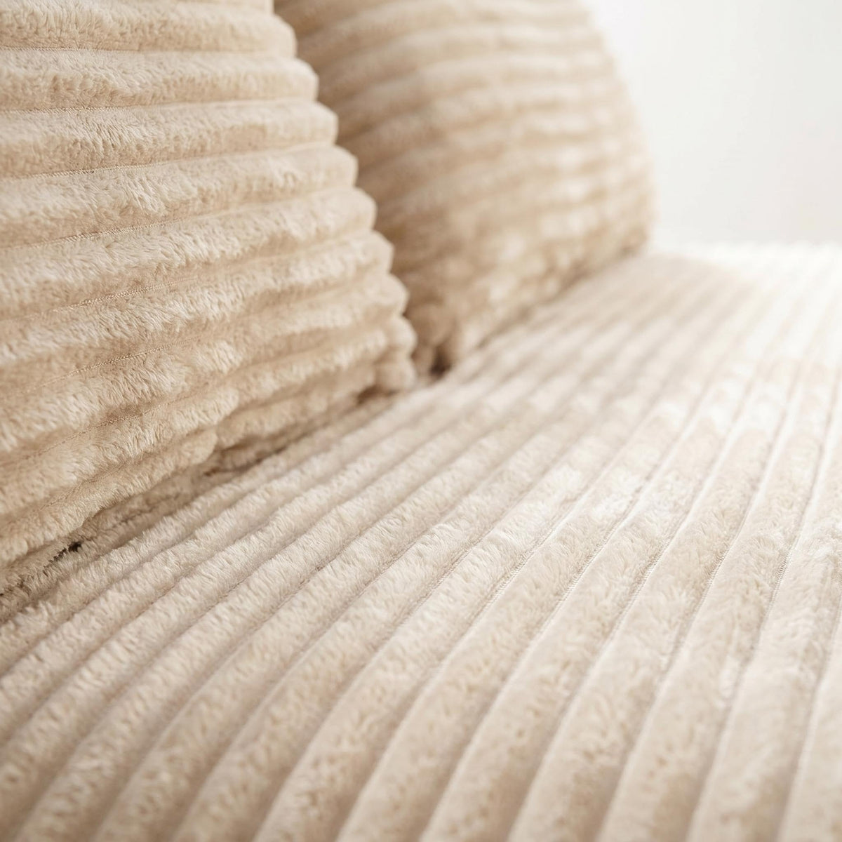 Corduroy Ground-Hugging Compressed Loveseat, Armless No-Legs 2-Seater Sofa for Living Room Small Apartment - Sonkuki