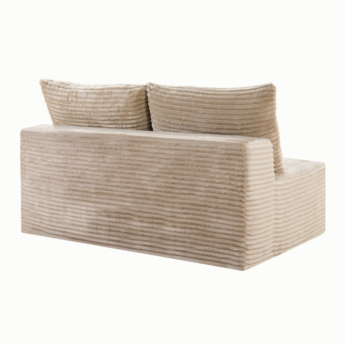 Corduroy Ground-Hugging Compressed Loveseat, Armless No-Legs 2-Seater Sofa for Living Room Small Apartment - Sonkuki