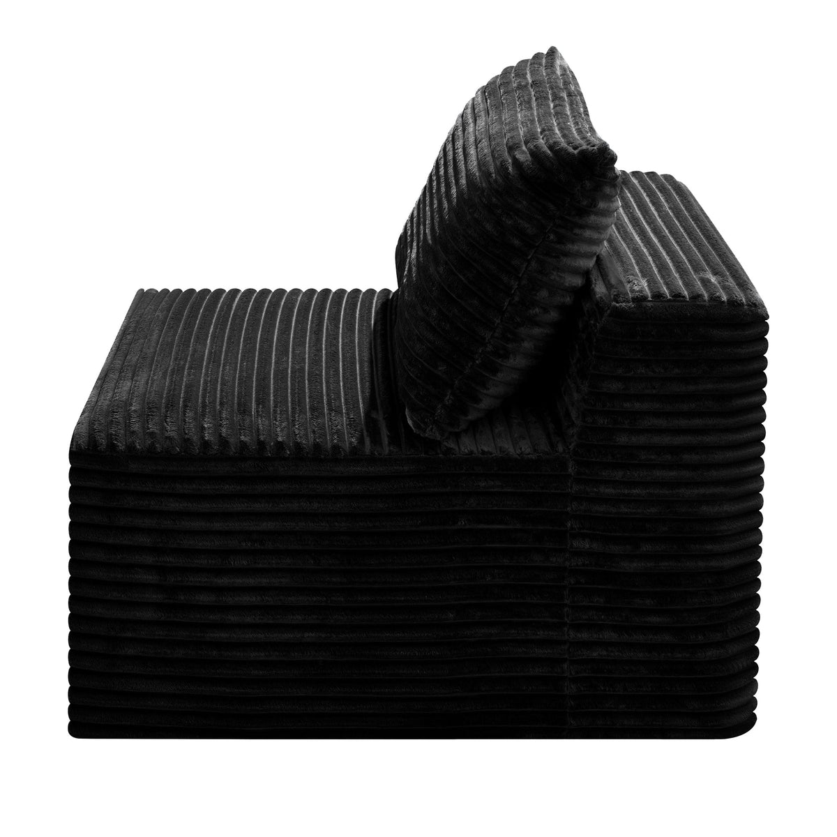 Corduroy Modular Compression Sofa, Legless Floor-Hugging Armless Accent Chair for Living Room Bedroom - Sonkuki