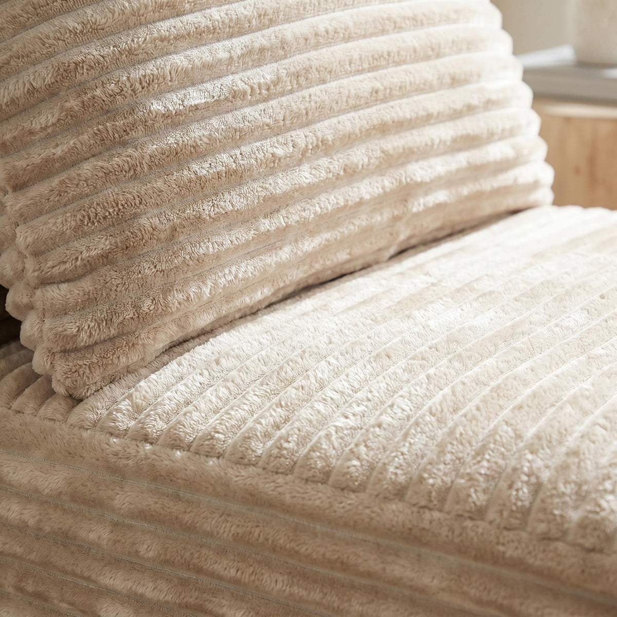 Corduroy Modular Compression Sofa, Legless Floor-Hugging Armless Accent Chair for Living Room Bedroom - Sonkuki