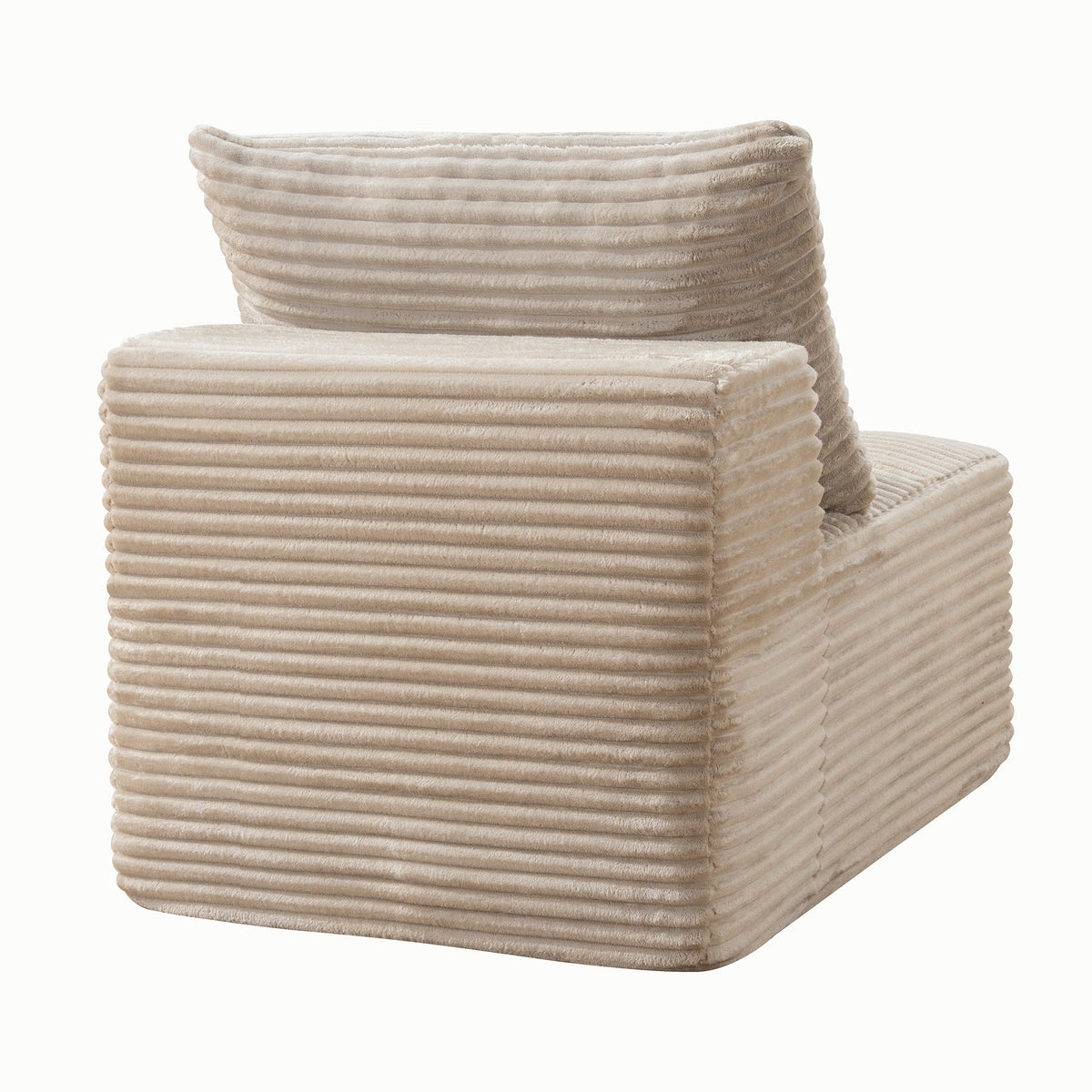Corduroy Modular Compression Sofa, Legless Floor-Hugging Armless Accent Chair for Living Room Bedroom - Sonkuki