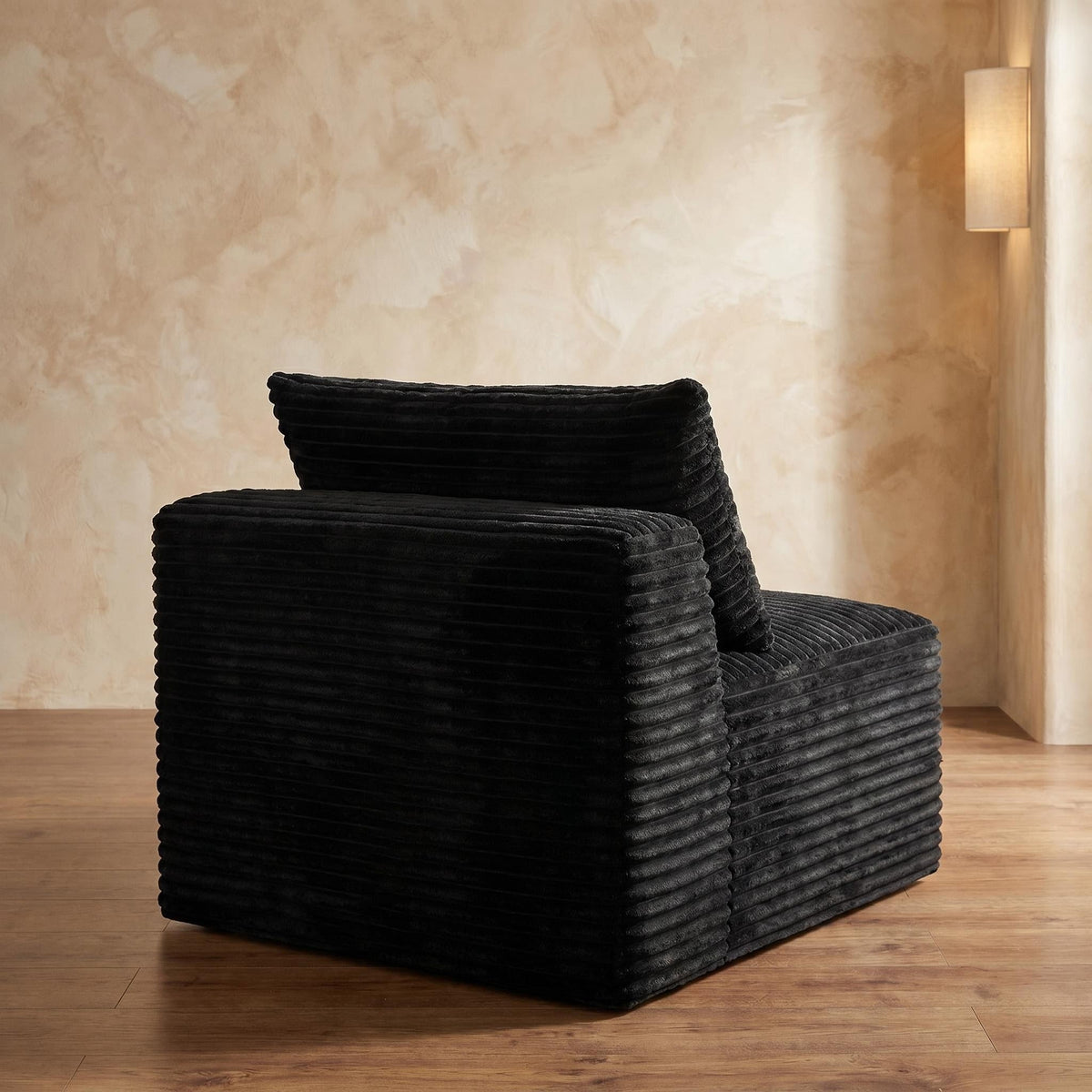 Corduroy Modular Compression Sofa, Legless Floor-Hugging Armless Accent Chair for Living Room Bedroom - Sonkuki