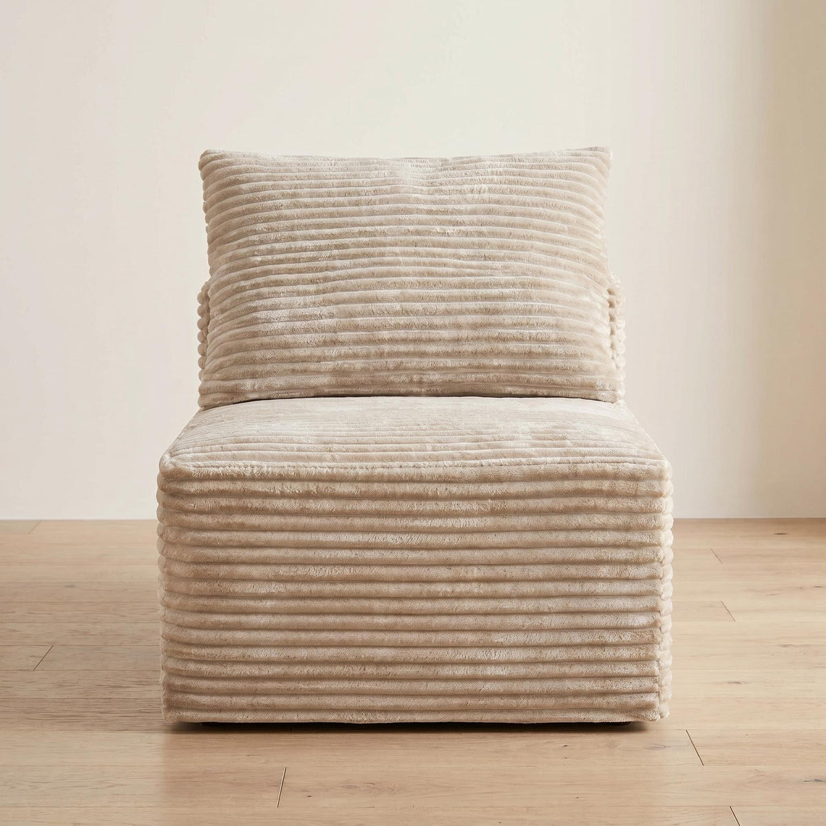 Corduroy Modular Compression Sofa, Legless Floor-Hugging Armless Accent Chair for Living Room Bedroom - Sonkuki
