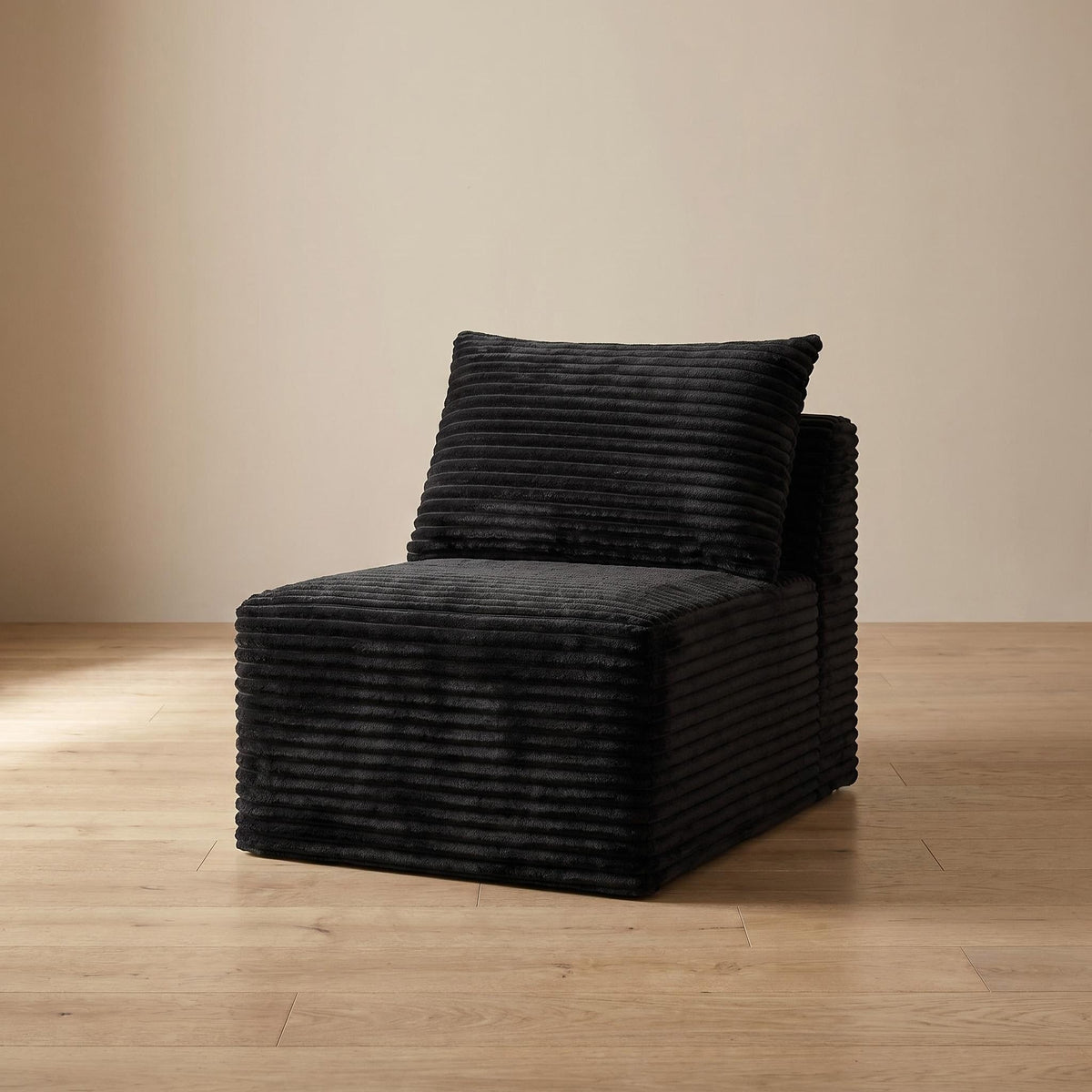 Corduroy Modular Compression Sofa, Legless Floor-Hugging Armless Accent Chair for Living Room Bedroom - Sonkuki