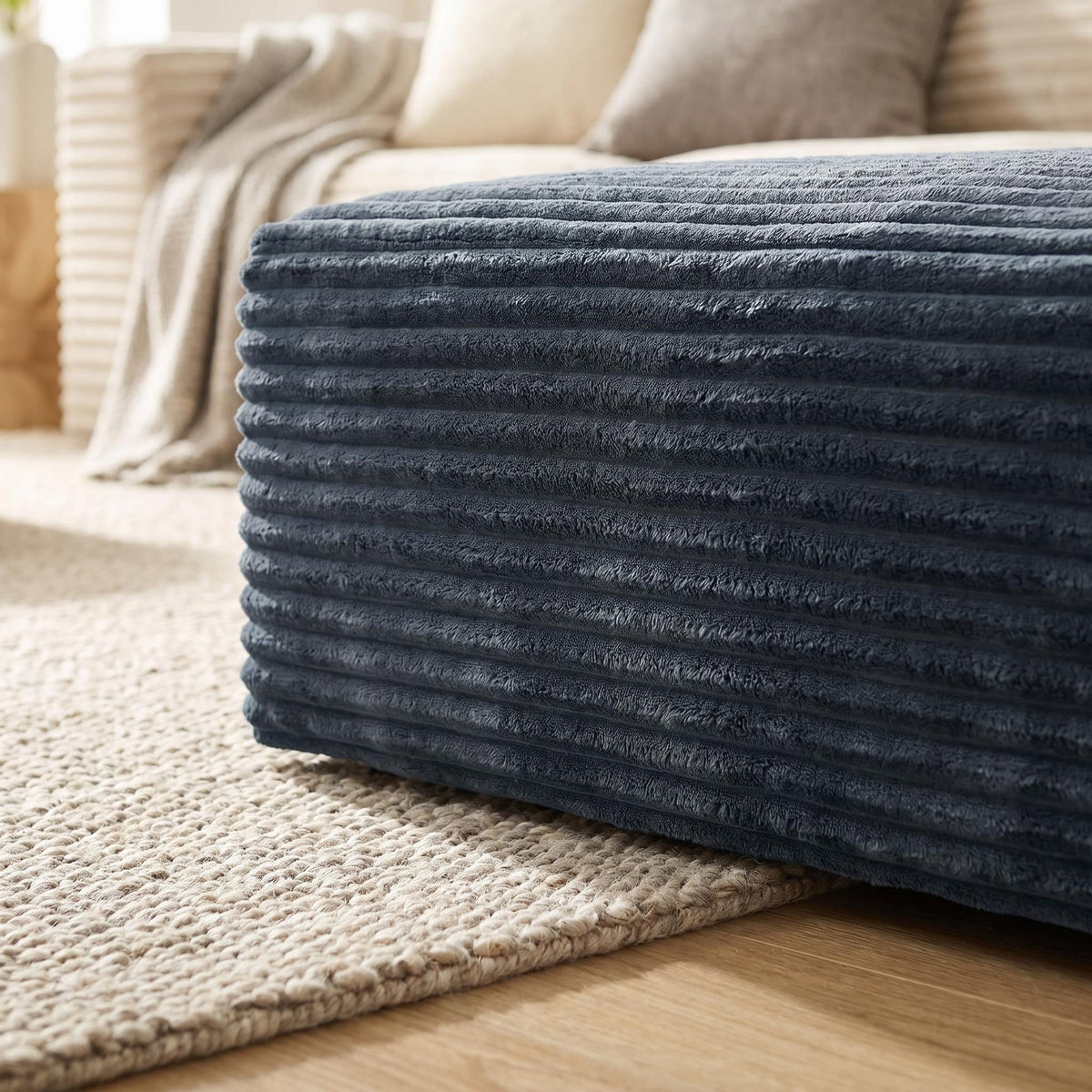 Corduroy Modular Compression Sofa, Legless Floor-Hugging Armless Accent Chair for Living Room Bedroom - Sonkuki