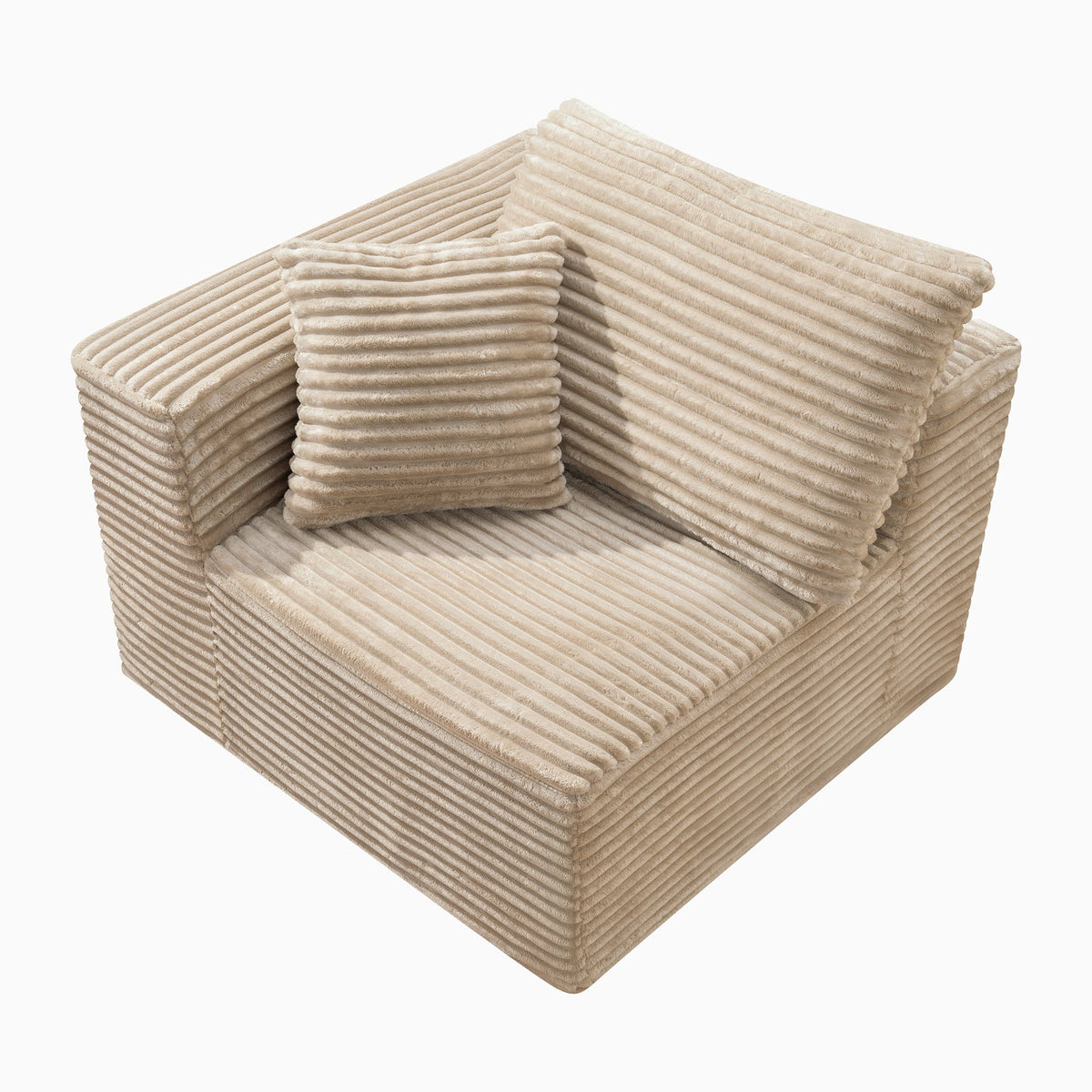 Corduroy Modular Compression Sofa, Legless Floor-Hugging Armless Accent Chair for Living Room Bedroom - Sonkuki