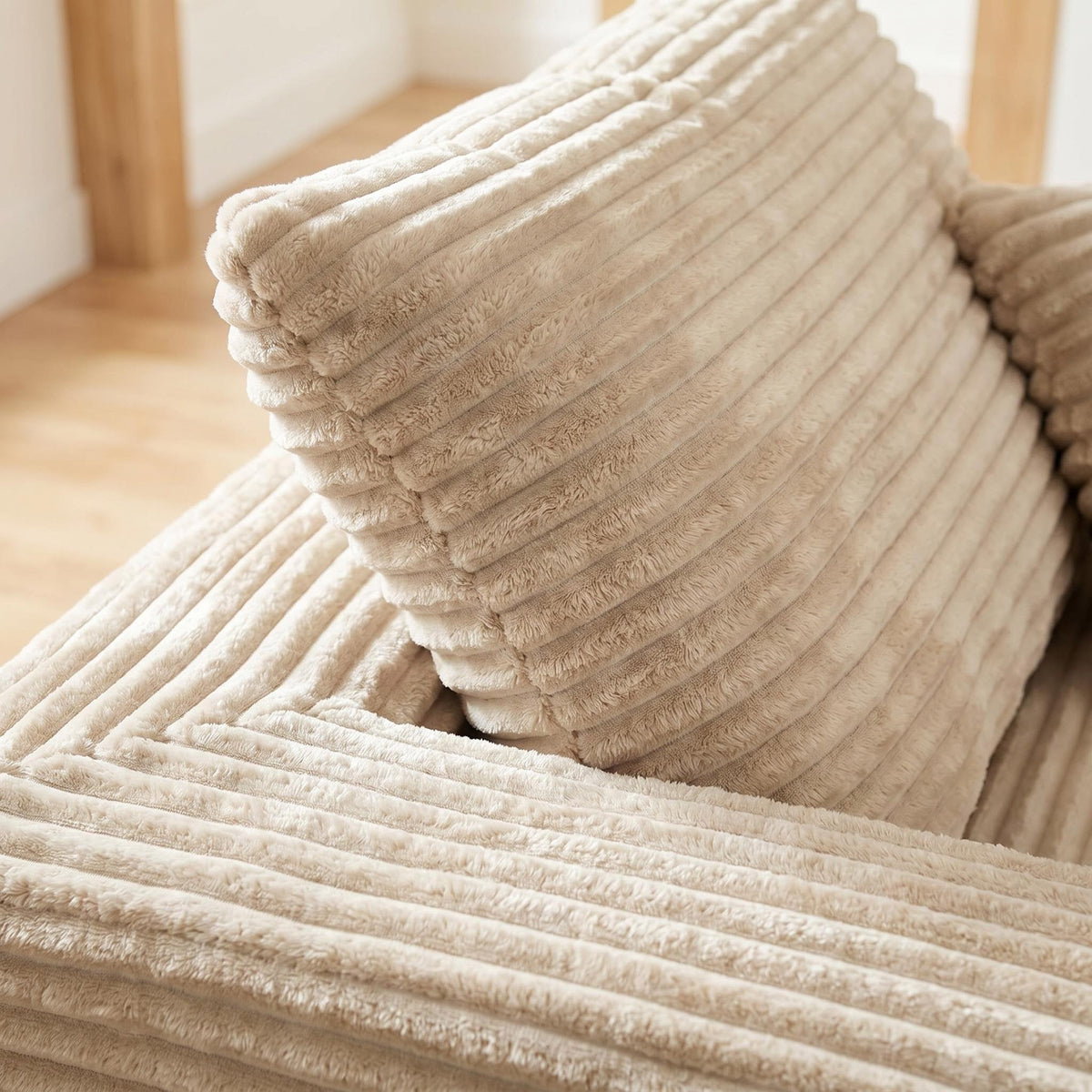 Corduroy Modular Compression Sofa, Legless Floor-Hugging Armless Accent Chair for Living Room Bedroom - Sonkuki