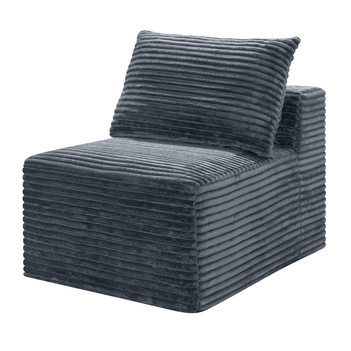 Corduroy Modular Compression Sofa, Legless Floor-Hugging Armless Accent Chair for Living Room Bedroom - Sonkuki
