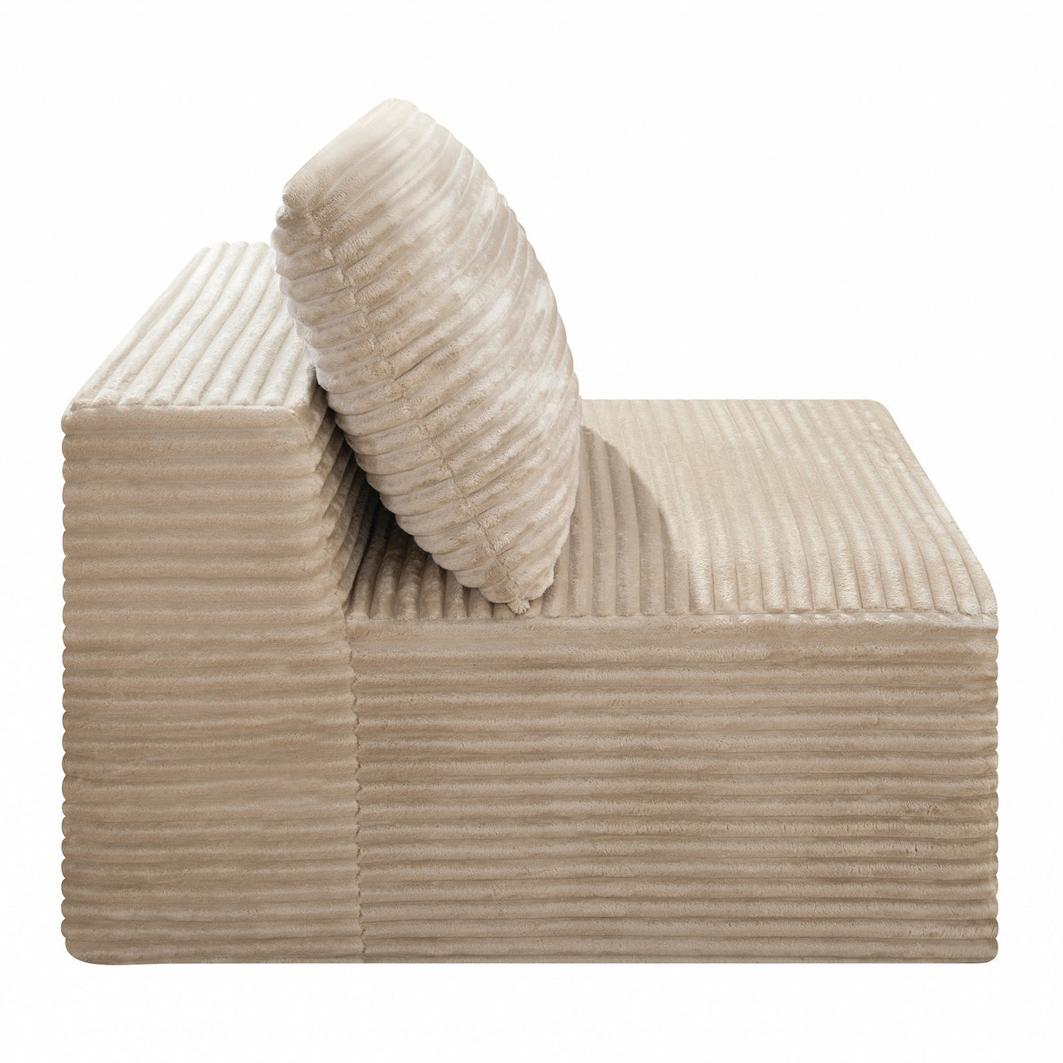 Corduroy Modular Compression Sofa, Legless Floor-Hugging Armless Accent Chair for Living Room Bedroom - Sonkuki