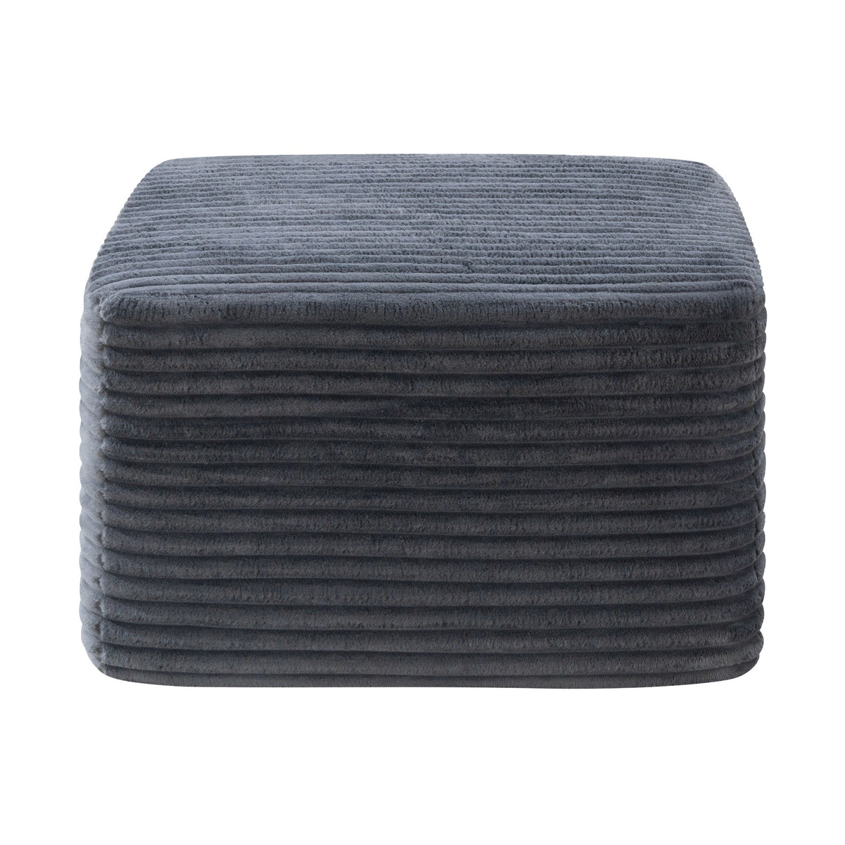 Corduroy Square Upholstered Ottoman, Soft Padded Foot Stool for Living Room Bedroom Decor - Sonkuki