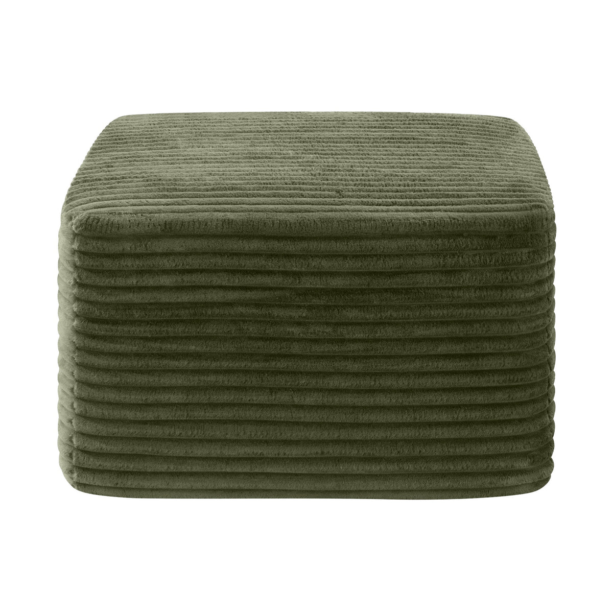 Corduroy Square Upholstered Ottoman, Soft Padded Foot Stool for Living Room Bedroom Decor - Sonkuki