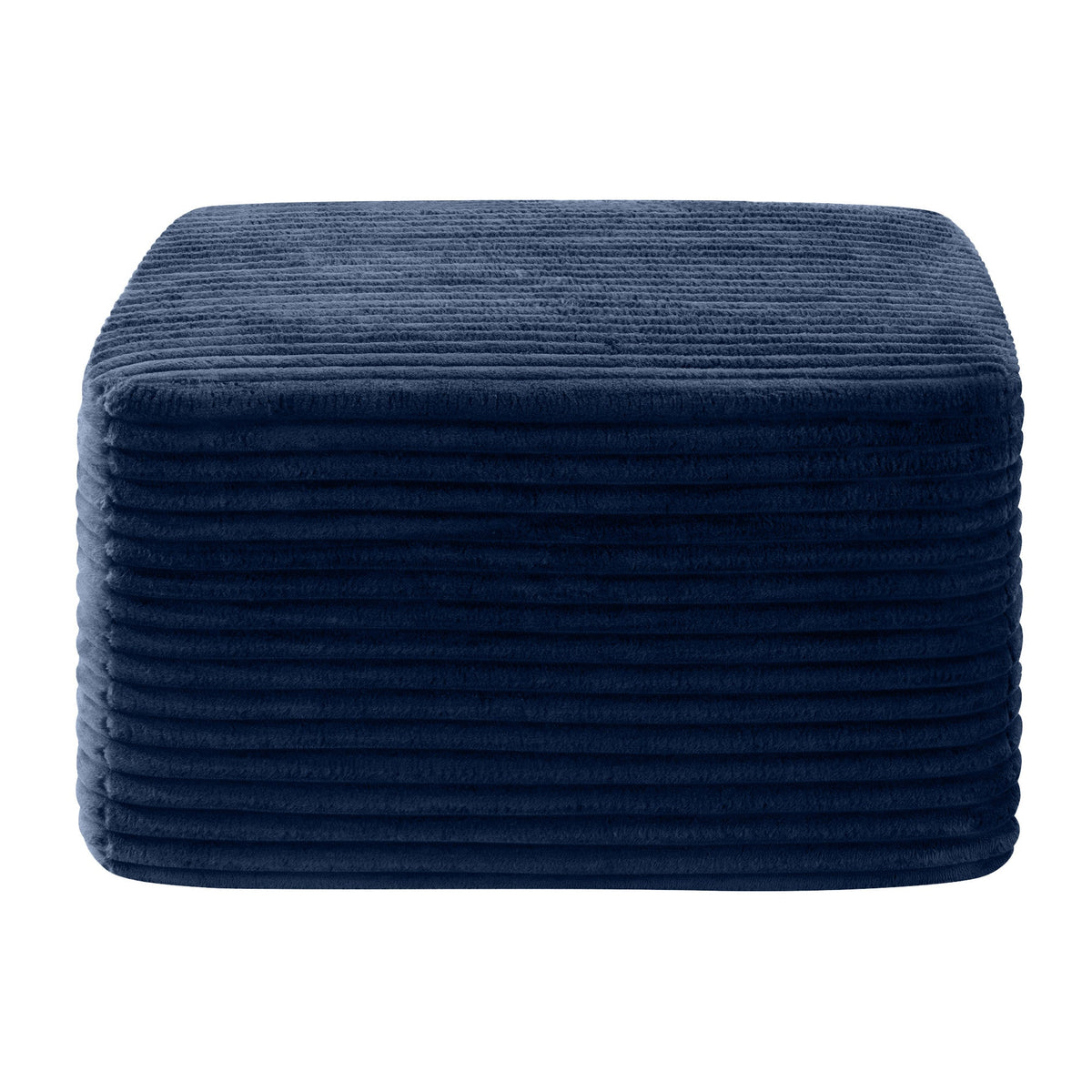 Corduroy Square Upholstered Ottoman, Soft Padded Foot Stool for Living Room Bedroom Decor - Sonkuki