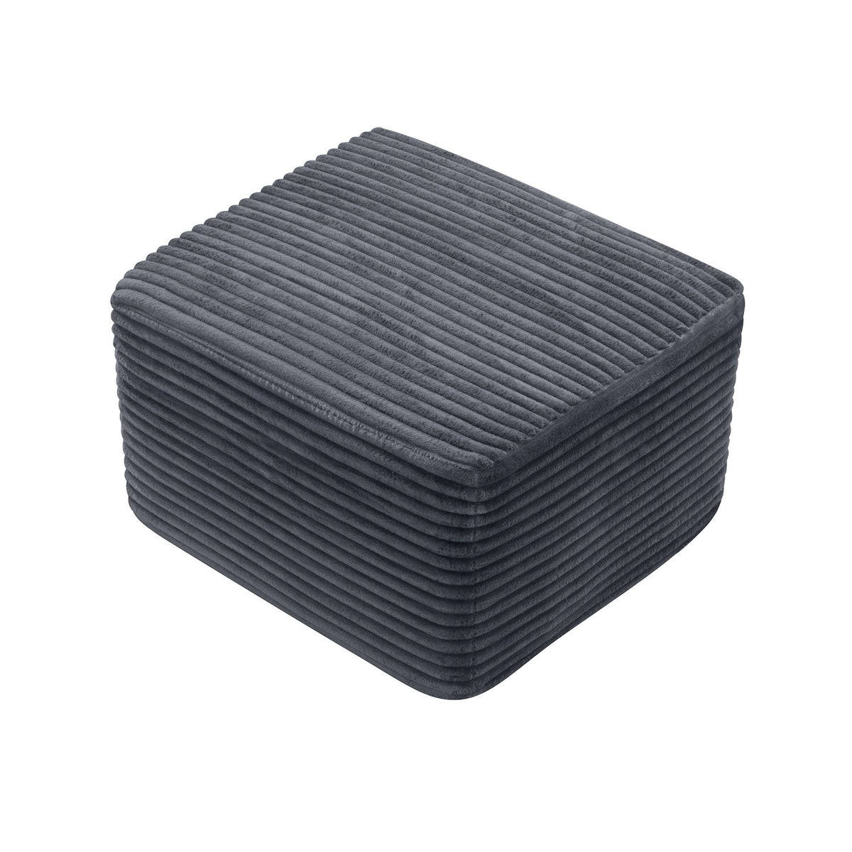 Corduroy Square Upholstered Ottoman, Soft Padded Foot Stool for Living Room Bedroom Decor - Sonkuki