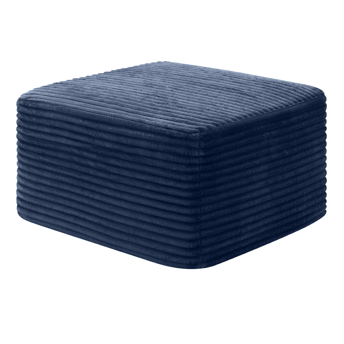 Corduroy Square Upholstered Ottoman, Soft Padded Foot Stool for Living Room Bedroom Decor - Sonkuki