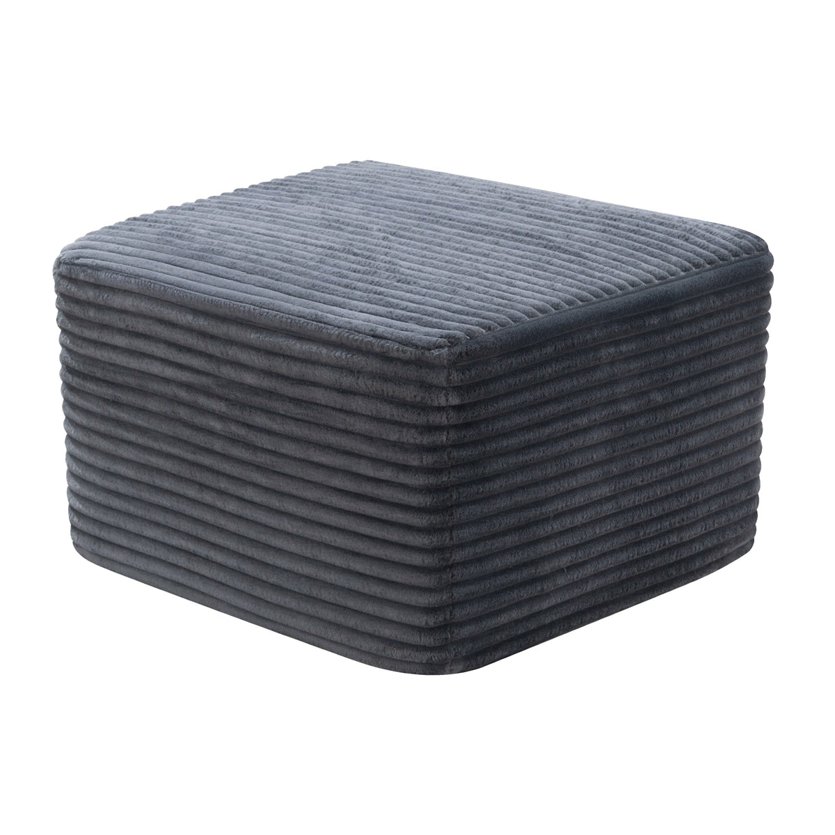 Corduroy Square Upholstered Ottoman, Soft Padded Foot Stool for Living Room Bedroom Decor - Sonkuki