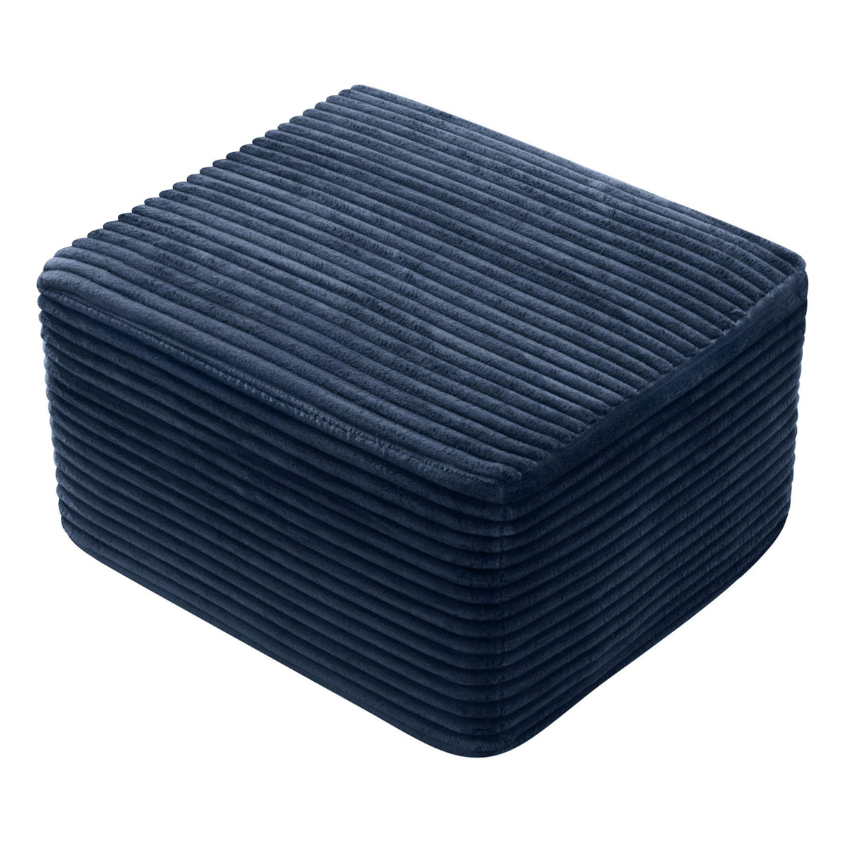 Corduroy Square Upholstered Ottoman, Soft Padded Foot Stool for Living Room Bedroom Decor - Sonkuki