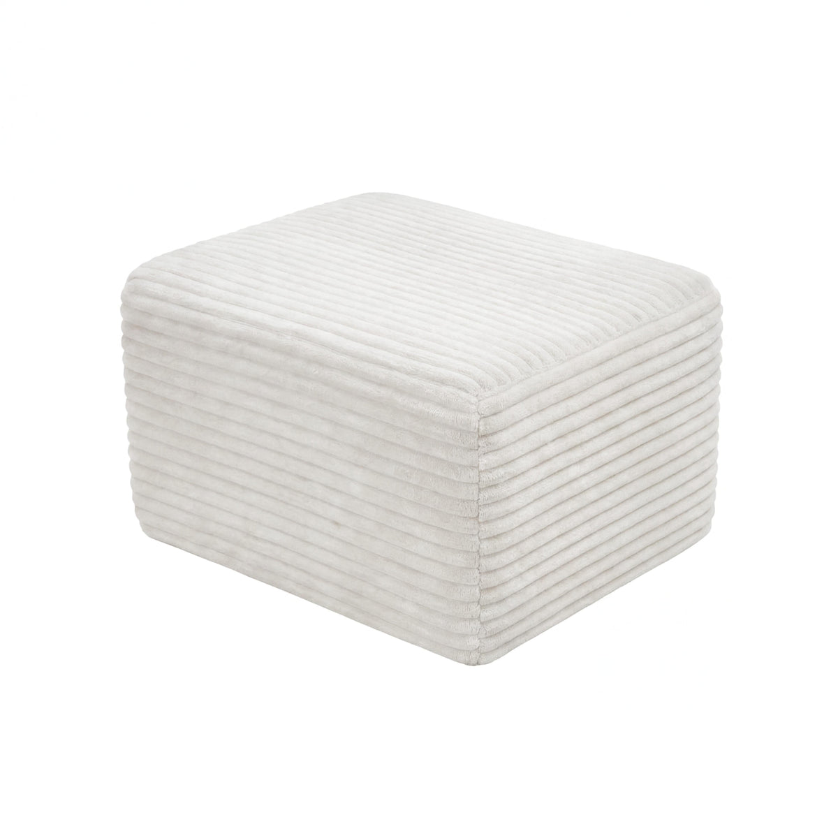 Corduroy Square Upholstered Ottoman, Soft Padded Foot Stool for Living Room Bedroom Decor - Sonkuki
