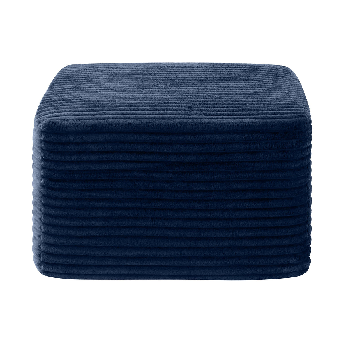 Corduroy Square Upholstered Ottoman, Soft Padded Foot Stool for Living Room Bedroom Decor - Sonkuki