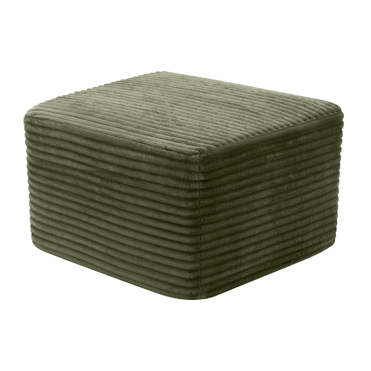 Corduroy Square Upholstered Ottoman, Soft Padded Foot Stool for Living Room Bedroom Decor - Sonkuki