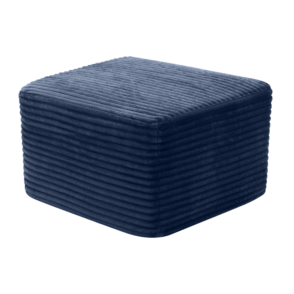 Corduroy Square Upholstered Ottoman, Soft Padded Foot Stool for Living Room Bedroom Decor - Sonkuki