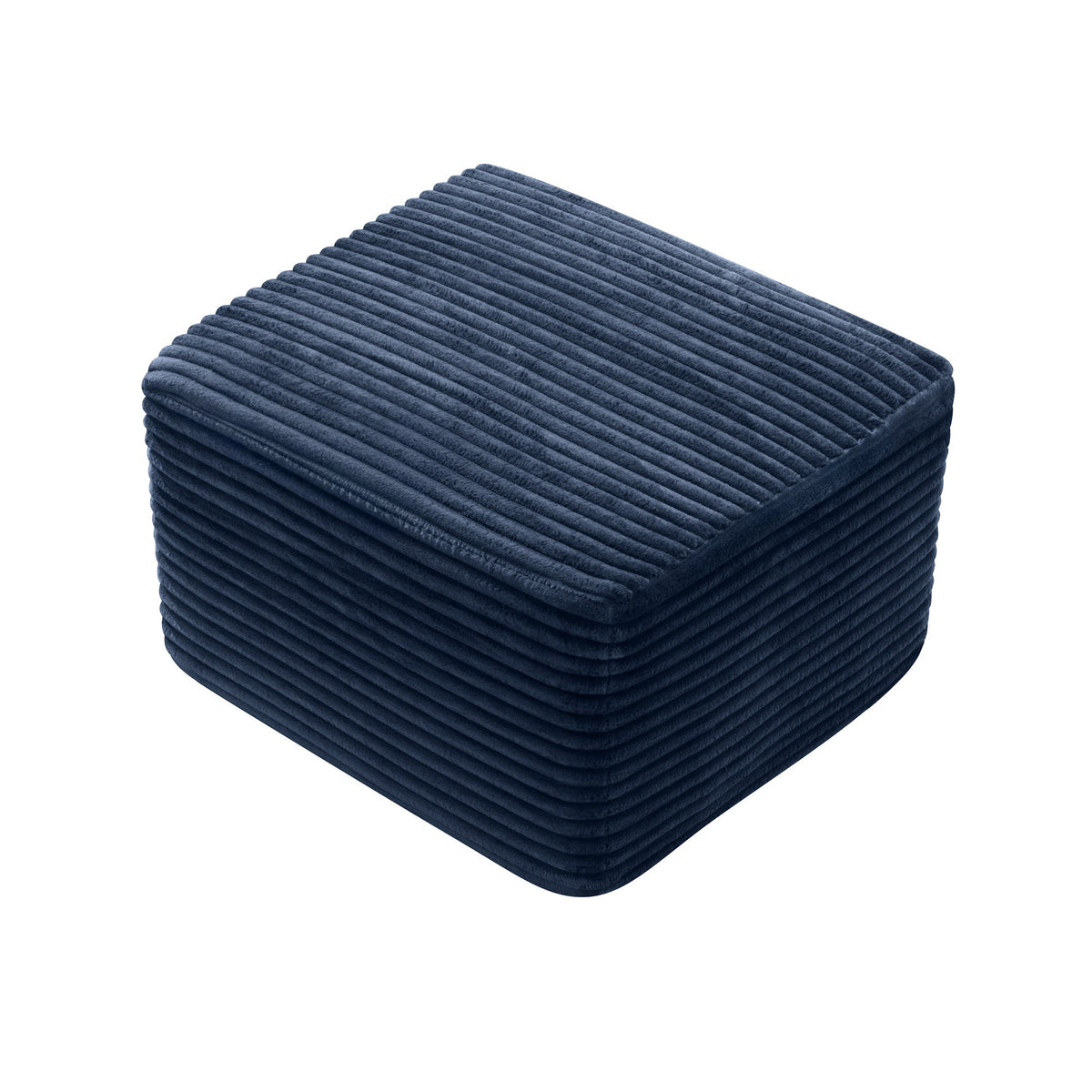 Corduroy Square Upholstered Ottoman, Soft Padded Foot Stool for Living Room Bedroom Decor - Sonkuki