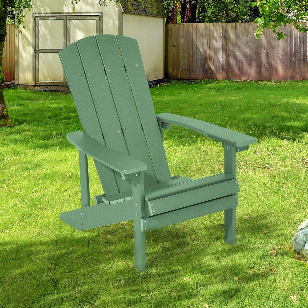 SONKUKI Patio Adirondack Chair Outdoor Plastic Single Chair 300 Lbs for Deck and Balcony Multi-Use.