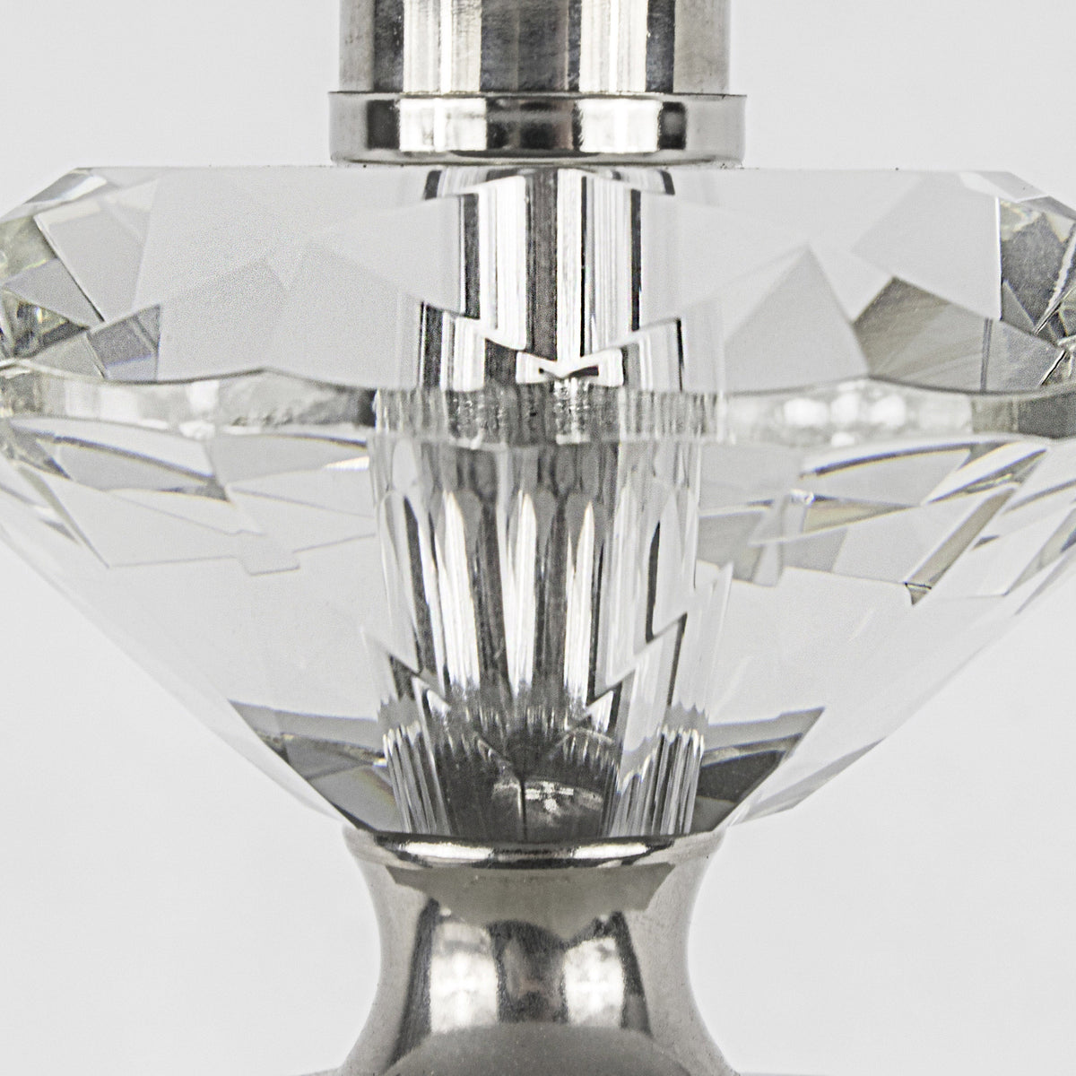 Diamond Torch 25" Contemporary Crystal Table Lamp in Clear K9 Crystal with Off-White Linen Shade and Polished Nickel Accents from Grandview Gallery by LumiSource - Set of 2 - Sonkuki