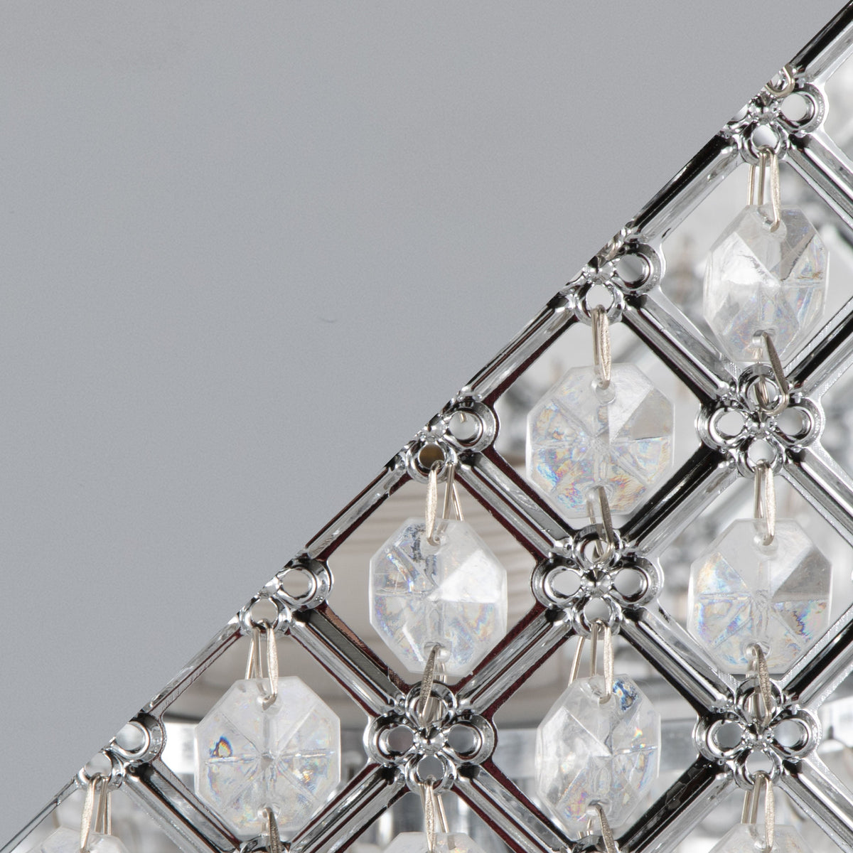 Droplets Sleek 60" Contemporary Metal Floor Lamp in Chrome Metal and Clear Crystal Accents from Grandview Gallery by LumiSource - Sonkuki
