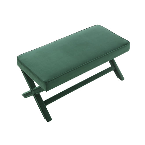Dutch Velvet Bench with X-Legs and Lower Shelf - product image 12