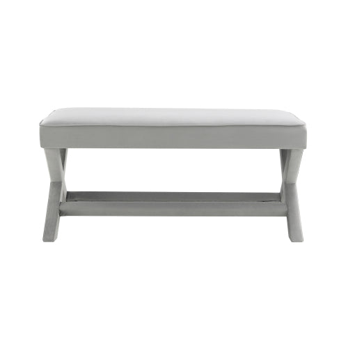 Dutch Velvet Bench with X-Legs and Lower Shelf - product image 15