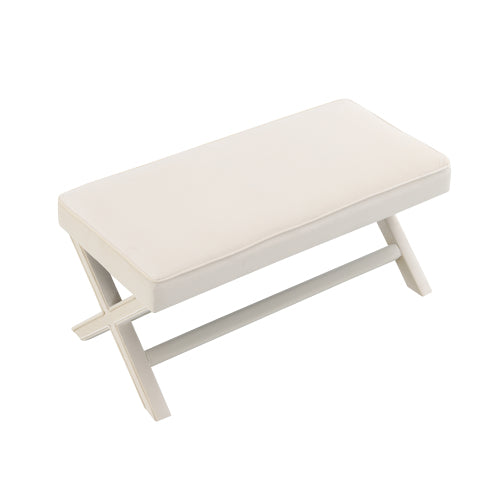 Dutch Velvet Bench with X-Legs and Lower Shelf - product image 5