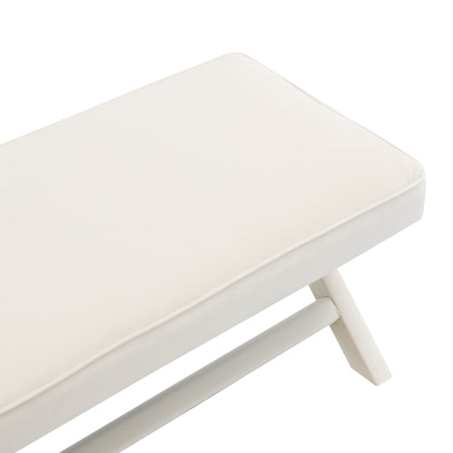 Dutch Velvet Bench with X-Legs and Lower Shelf - product image 7