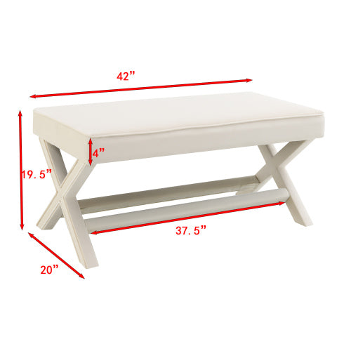 Dutch Velvet Bench with X-Legs and Lower Shelf - product image 8